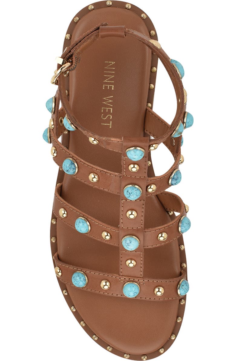 Nine West Mindela Studded Gladiator Sandal, Alternate, color,