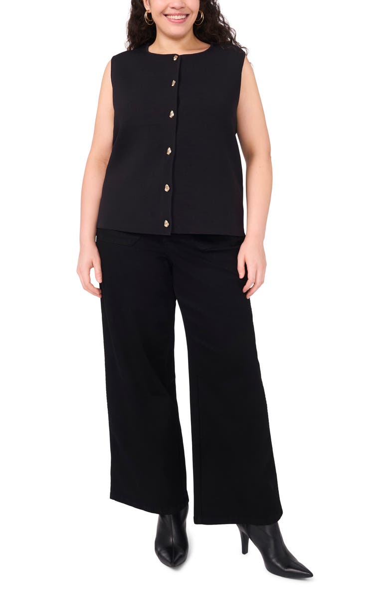 Vince Camuto Button Sleeveless Sweater, Alternate, color, 