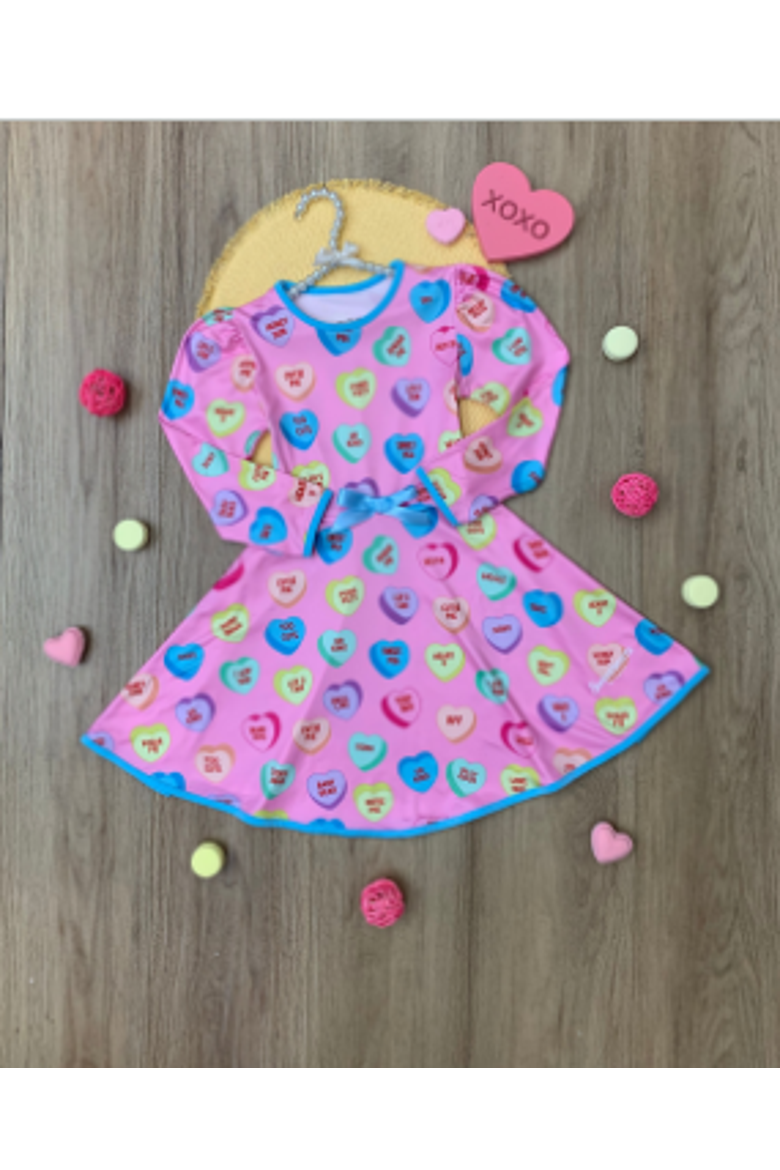 Sweethearts Conversational Hearts Darling Valentine Dress(Toddler, Little Kid & Big Kid), Alternate, color, Pink