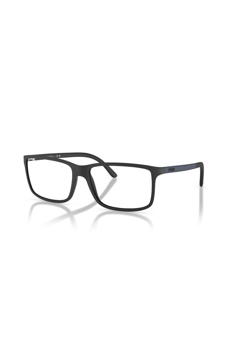 Polo Ralph Lauren 55mm Rectangle optical glasses, Main, color, Black