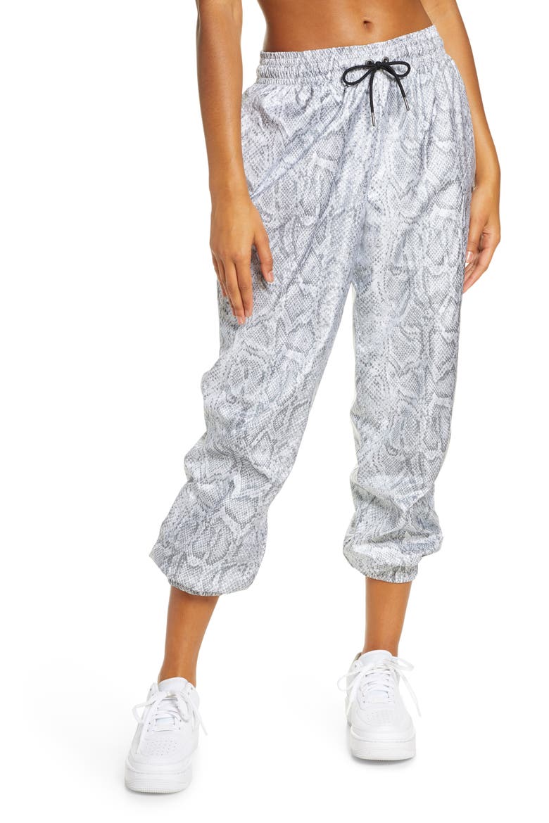 Python Print Woven Pants, Main, color, WHITE/ BLACK