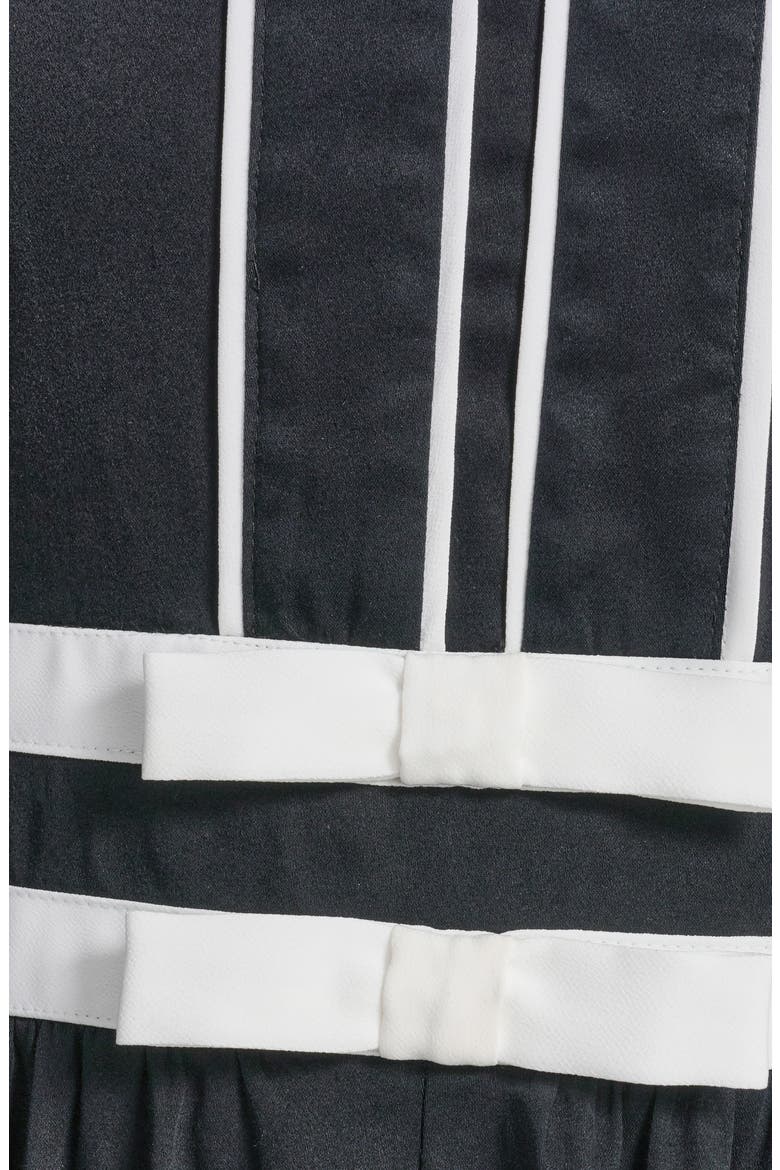 Bow Detail Sleeveless Stretch Cotton Dress, Alternate, color, BLACK