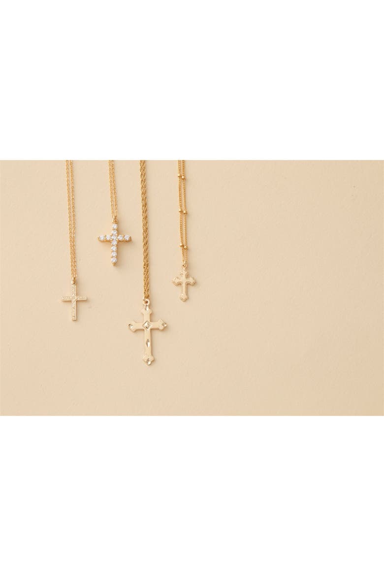 Julian Cross Necklace, Alternate, color, Gold