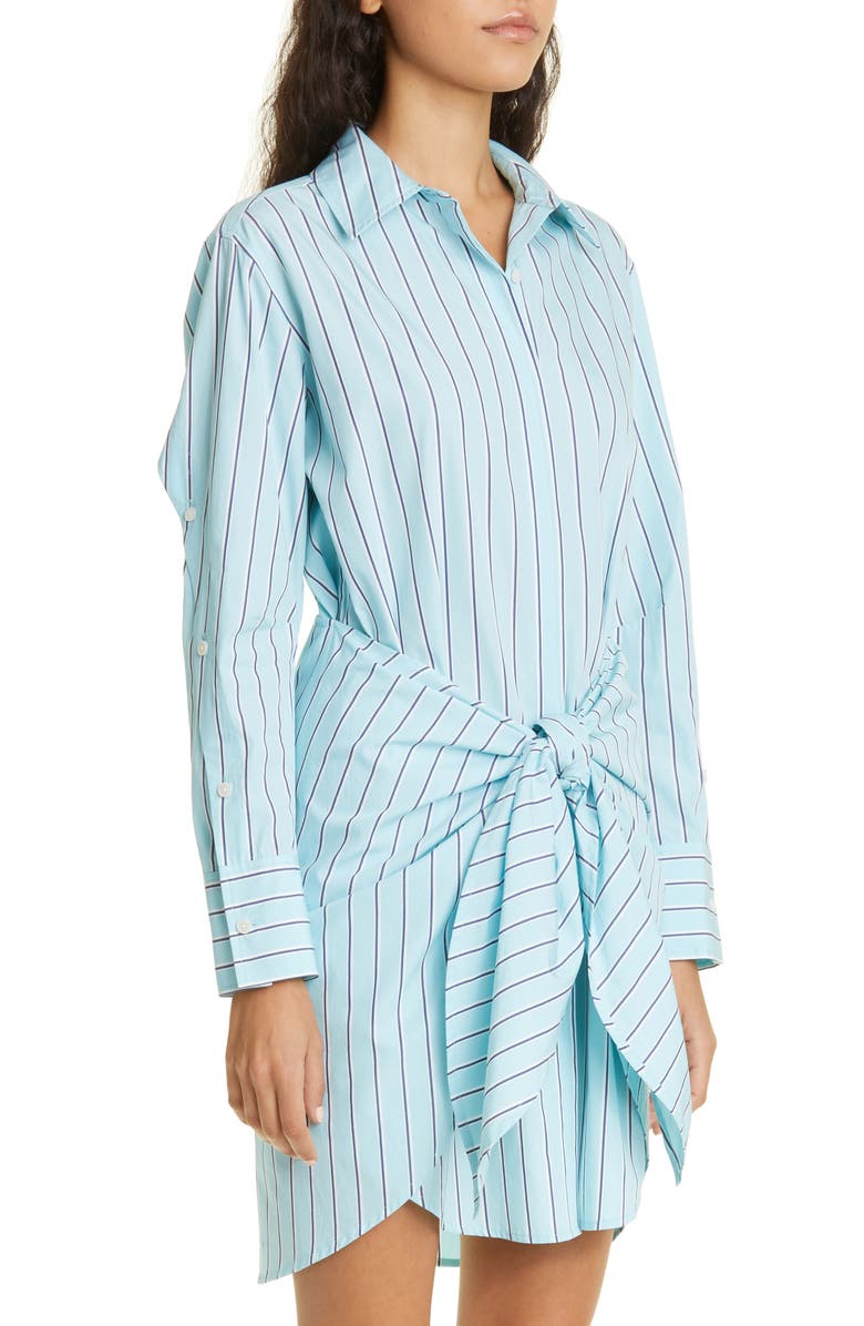 Derek Lam 10 Crosby Stripe Tie Waist Long Sleeve Cotton Shirtdress, Alternate, color, 