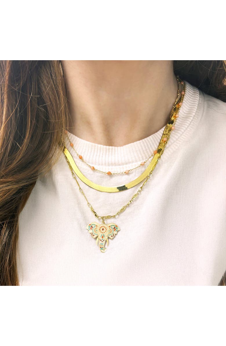 The Lovery Fine Jewelry Multicolored Enamel Elephant Charm, Alternate, color, Multicolored Enamel