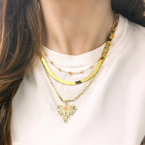 The Lovery Fine Jewelry Multicolored Enamel Elephant Charm In Gold