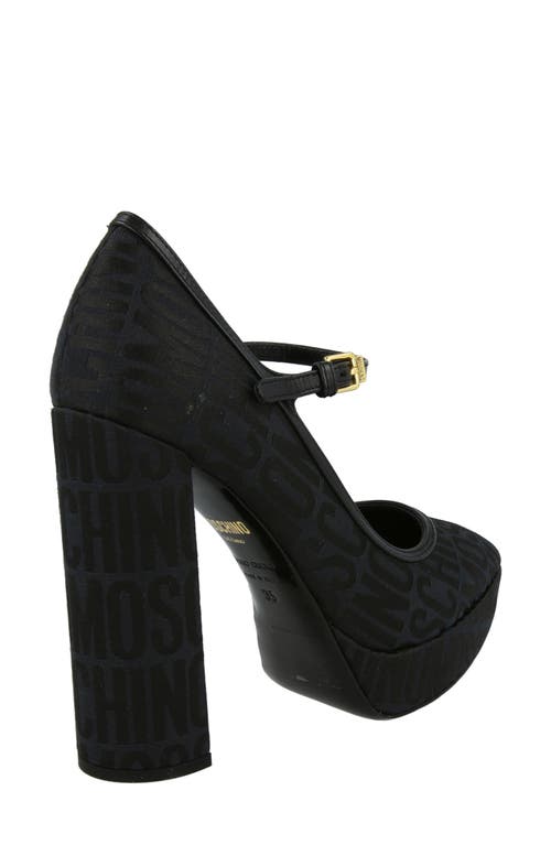 Moschino Logo Jacquard Mary Jane Pumps