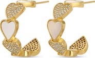 EYE CANDY LOS ANGELES Lucille Cubic Zirconia Heart Huggie Hoop Earrings