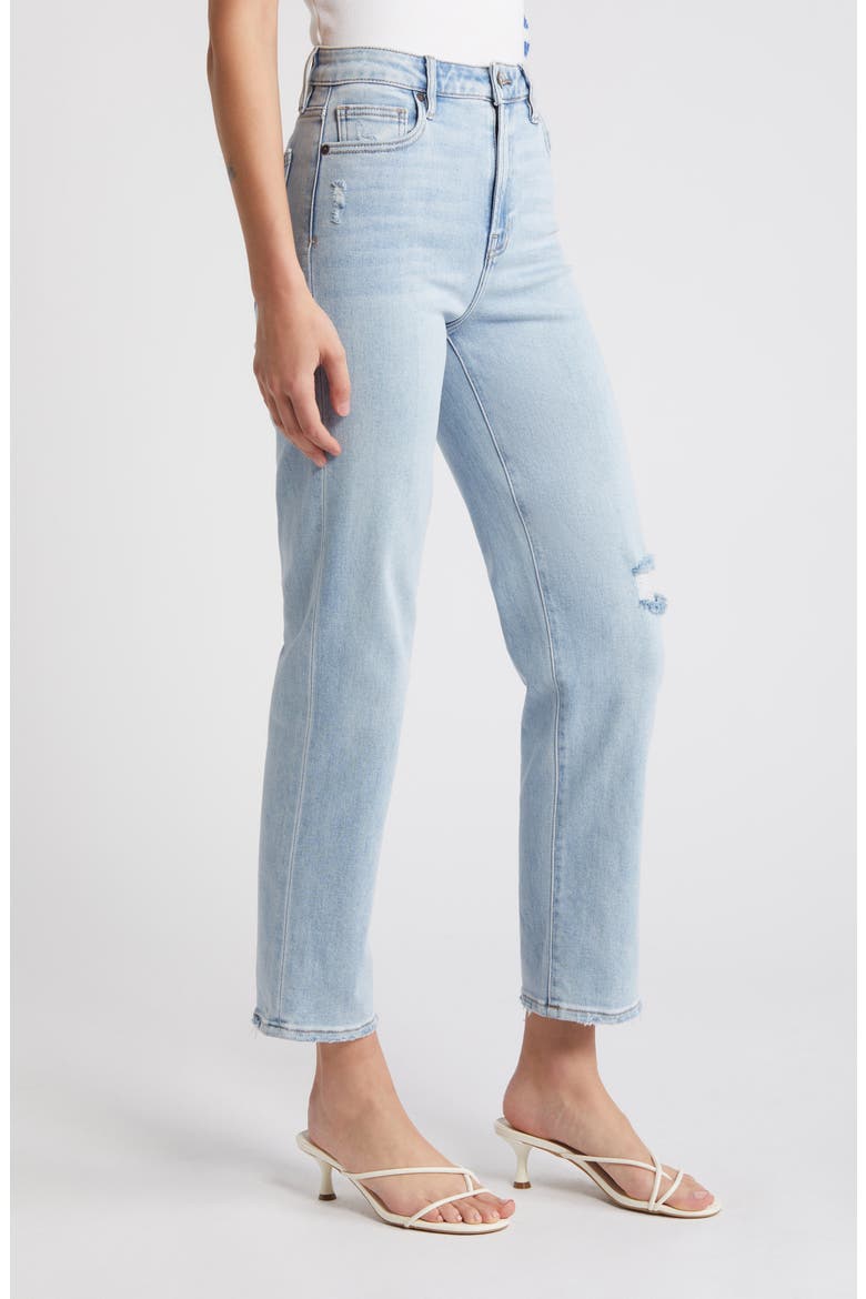 Ripped Straight Leg jeans, Alternate, color, LIGHT WASH