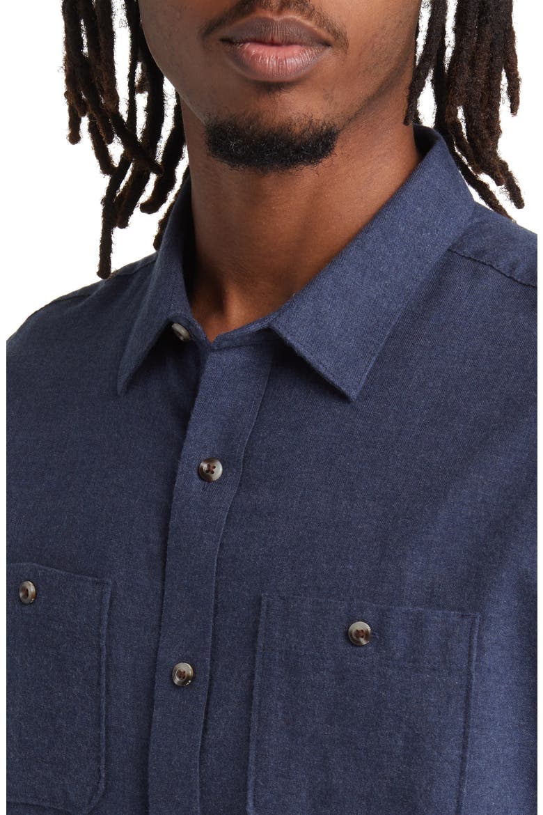Cloud Flannel Button-Up Shirt, Alternate, color, TOTAL ECLIPSE