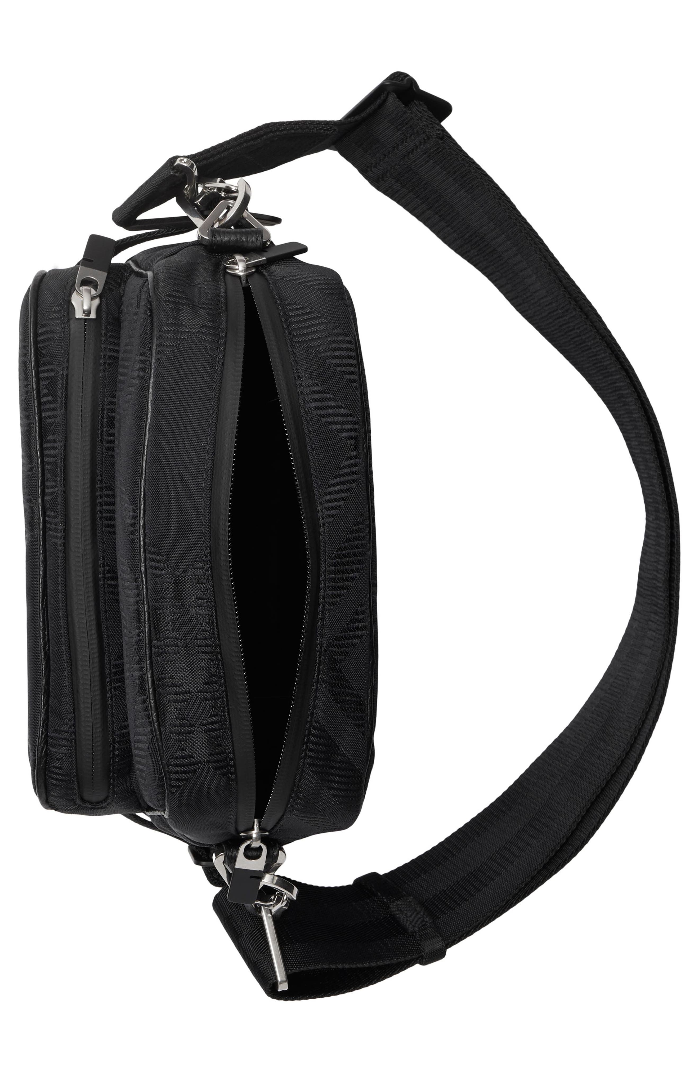 Burberry Check Jacquard Nylon Crossbody Bag, Alternate, color, 