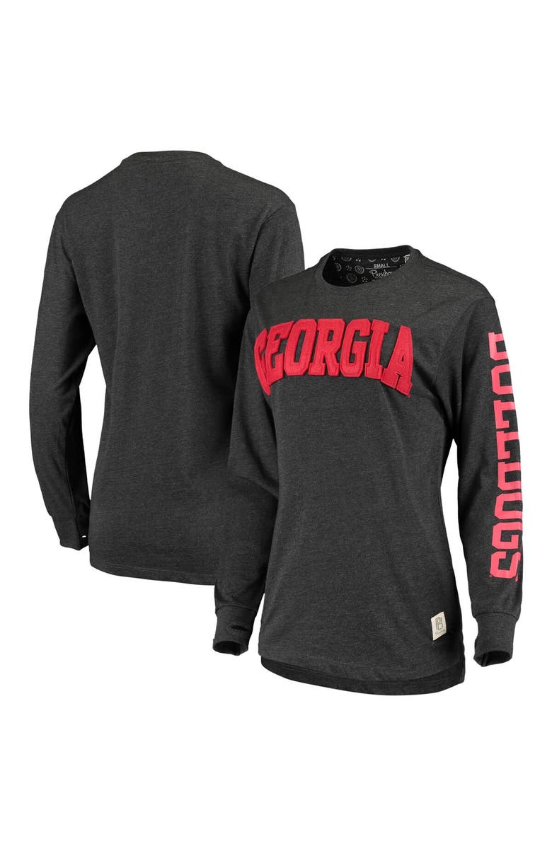 PRESSBOX Women's Pressbox Black Georgia Bulldogs Two-Hit Canyon Long Sleeve T-Shirt, Alternate, color, Black