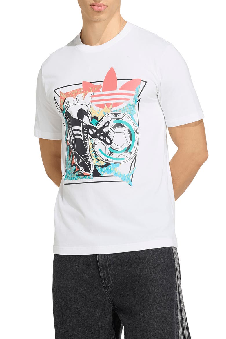 Anime Soccer Cotton Graphic T-Shirt, Main, color, WHITE/ /