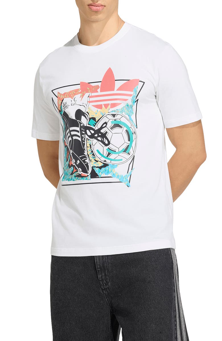 adidas Anime Soccer Cotton Graphic T-Shirt, Main, color, White/ /