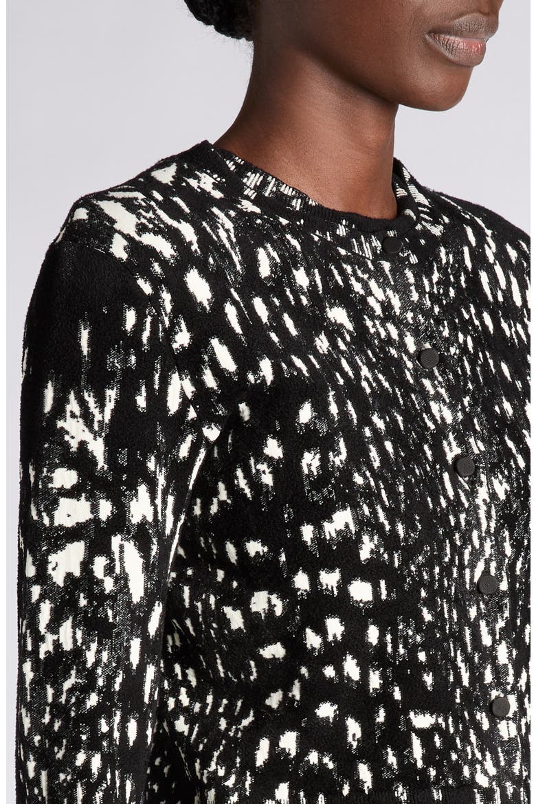 Lynx Jacquard Cardigan, Alternate, color, BLACK/ WHITE