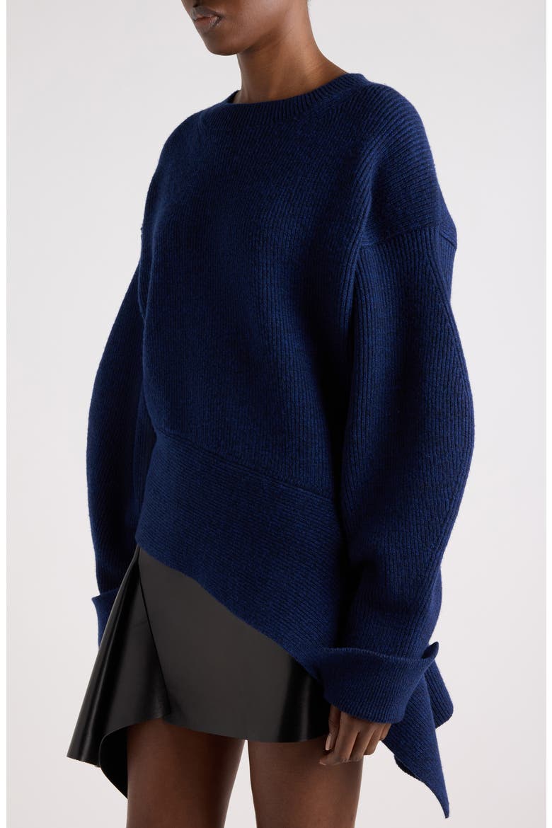 Asymmetric Rib Knit Sweater, Alternate, color, COBALT BLUE