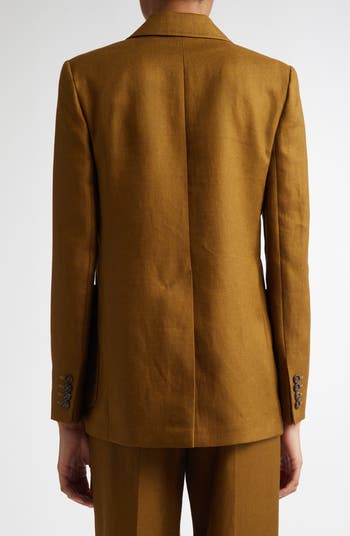 Max Mara Guglia リネンジャケット Single-breasted linen blazer, olive green | 