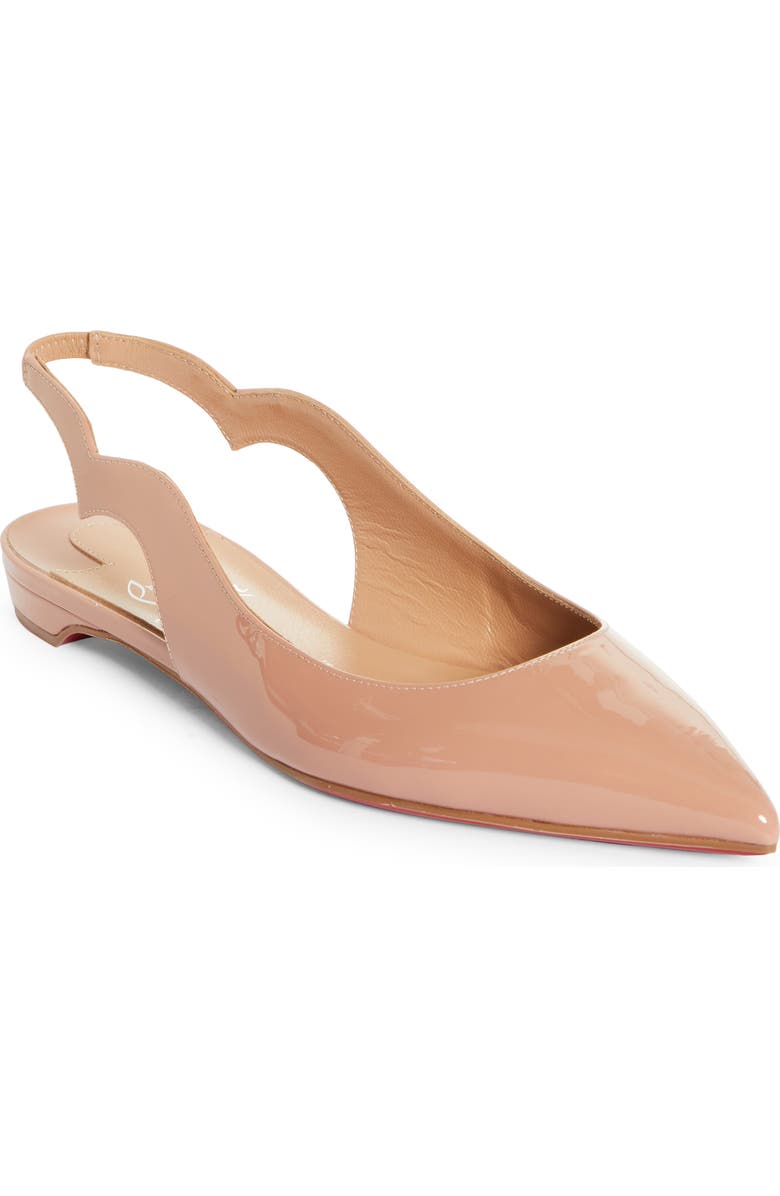 Christian Louboutin Hot Chickita Pointed Toe Slingback Flat, Main, color, Beige