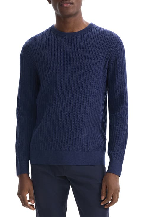 Riland Cabled Cotton Crewneck Sweater