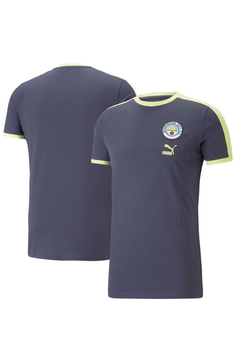 PUMA Men's Puma Navy Manchester City ftblHeritage T-Shirt, Main, color, Navy