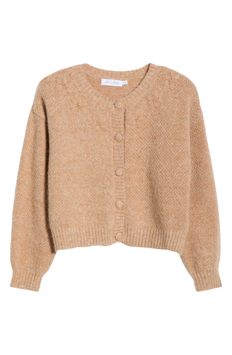 All in Favor Floral Embroidered Cardigan, Main, color, Taupe