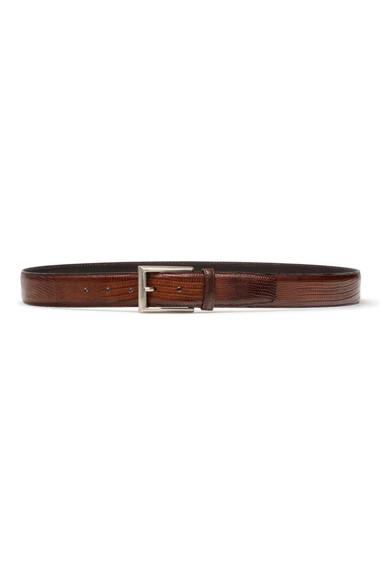 Tejus Leather Belt, Main, color, COGNAC