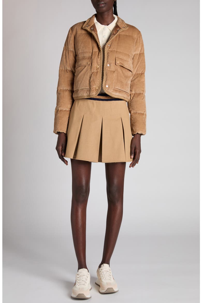 Essarts Down Corduroy Puffer Jacket, Alternate, color, CAMEL