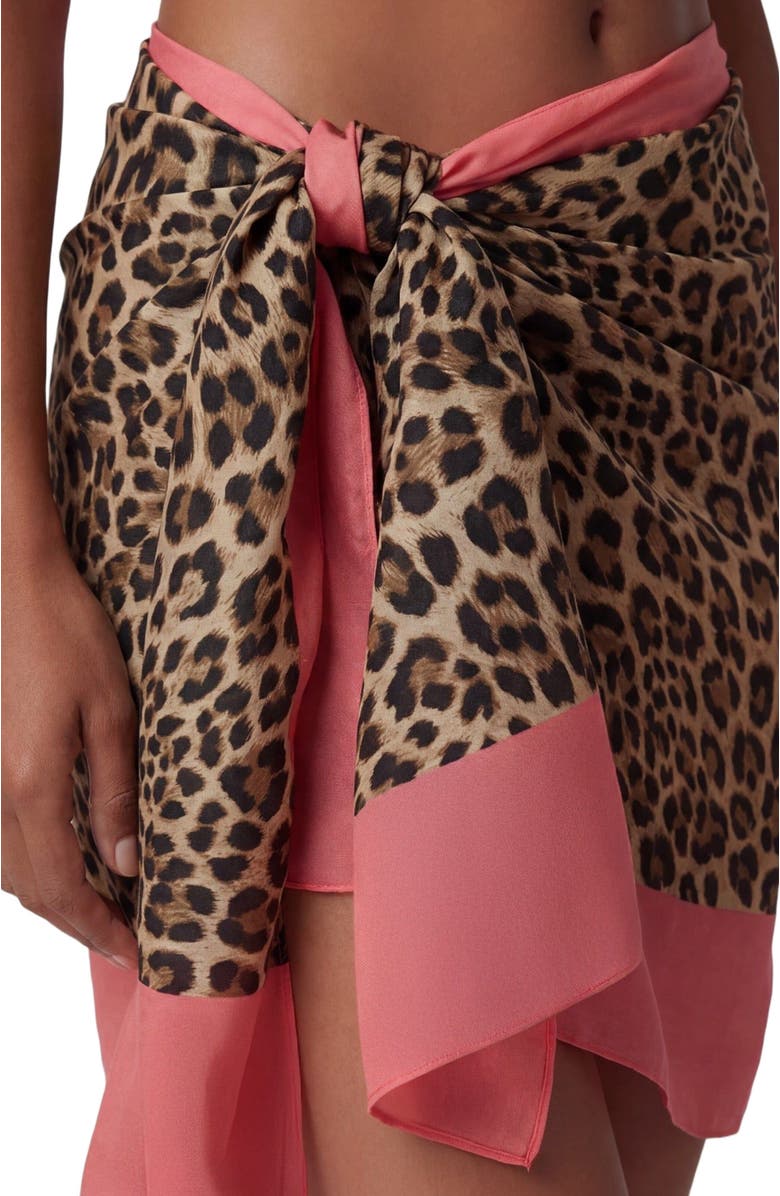 Lords of Harlech Leopard Womens Printed Scarf, Alternate, color, Leopard Brown