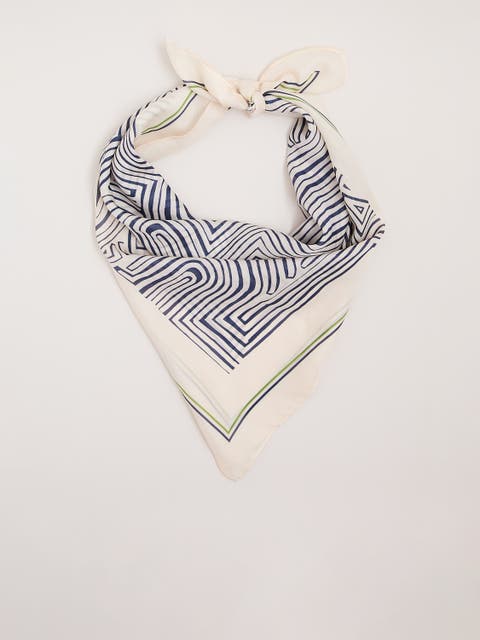 Printed Satin-Finish Scarf