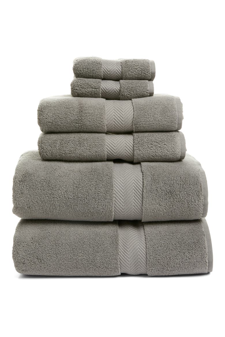 6-Piece Hydrocotton Bath Towel, Hand Towel & Washcloth Set, Main, color, GRAPHITE