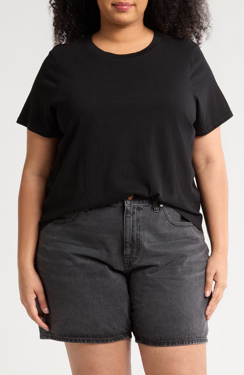 Madewell Cotton T-Shirt, Main, color, Jet Black