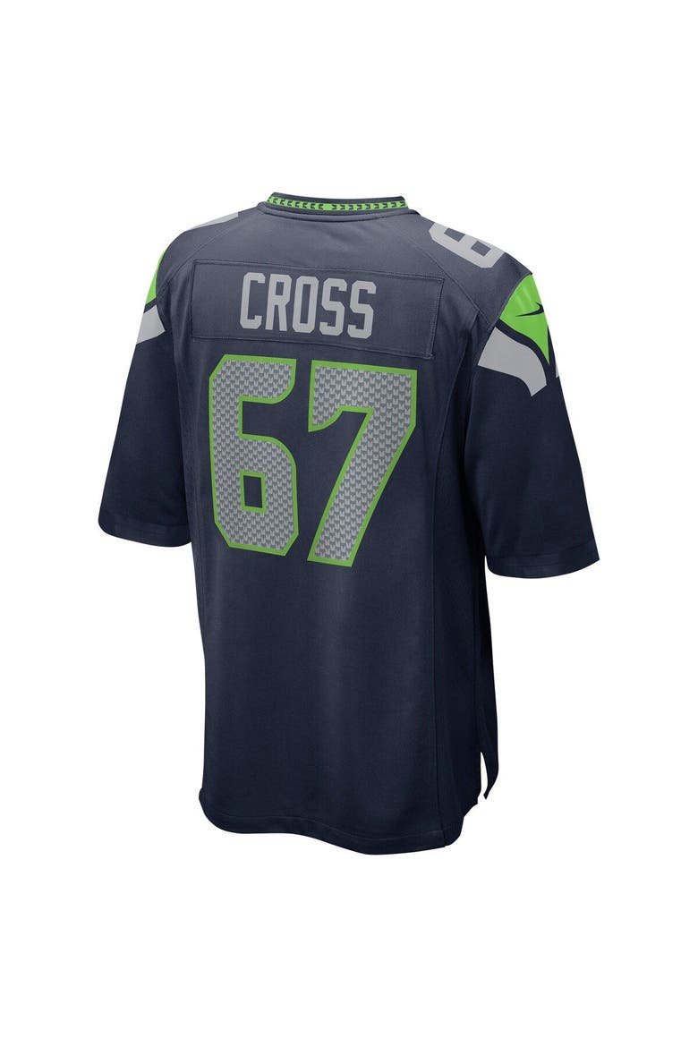 Men's Nike Charles Cross Navy Seattle Seahawks Player Game Jersey, Alternate, color, Navy
