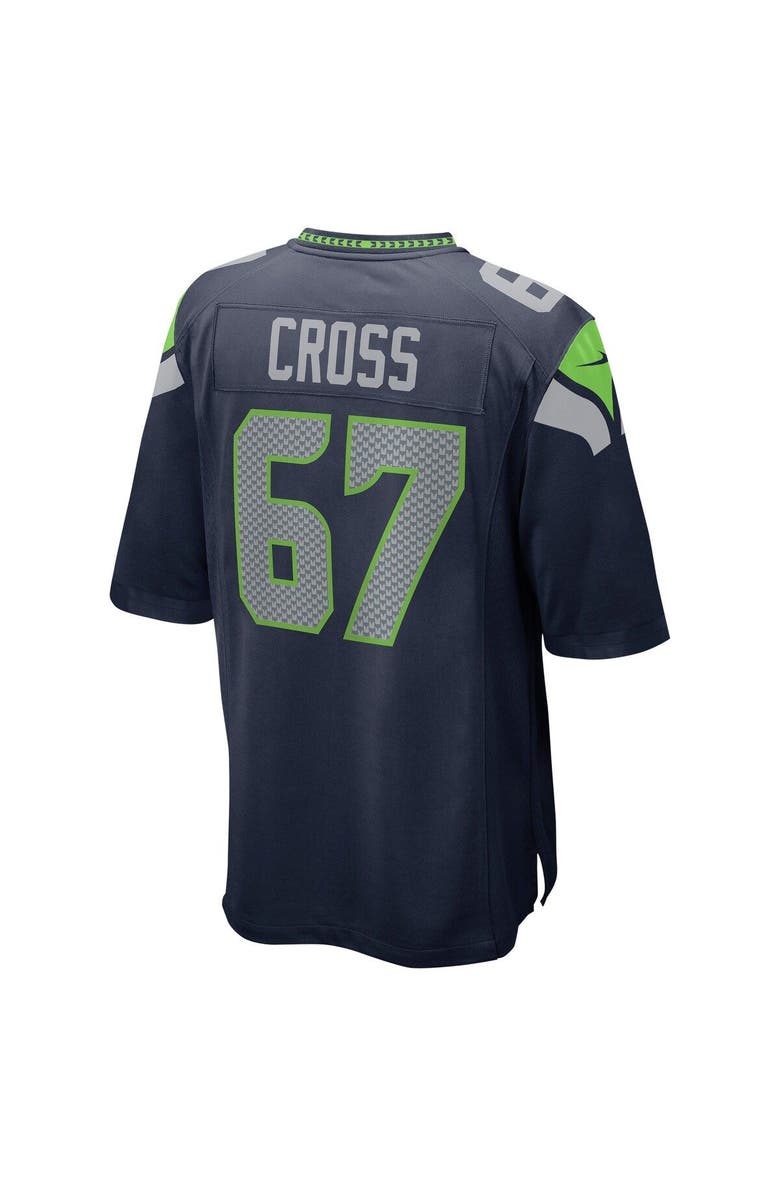 Nike Men's Nike Charles Cross Navy Seattle Seahawks Player Game Jersey, Alternate, color,