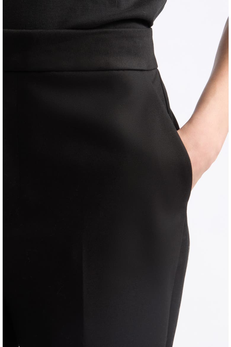 Sullivan Creased Flare Cotton Twill Pants, Alternate, color, BLACK