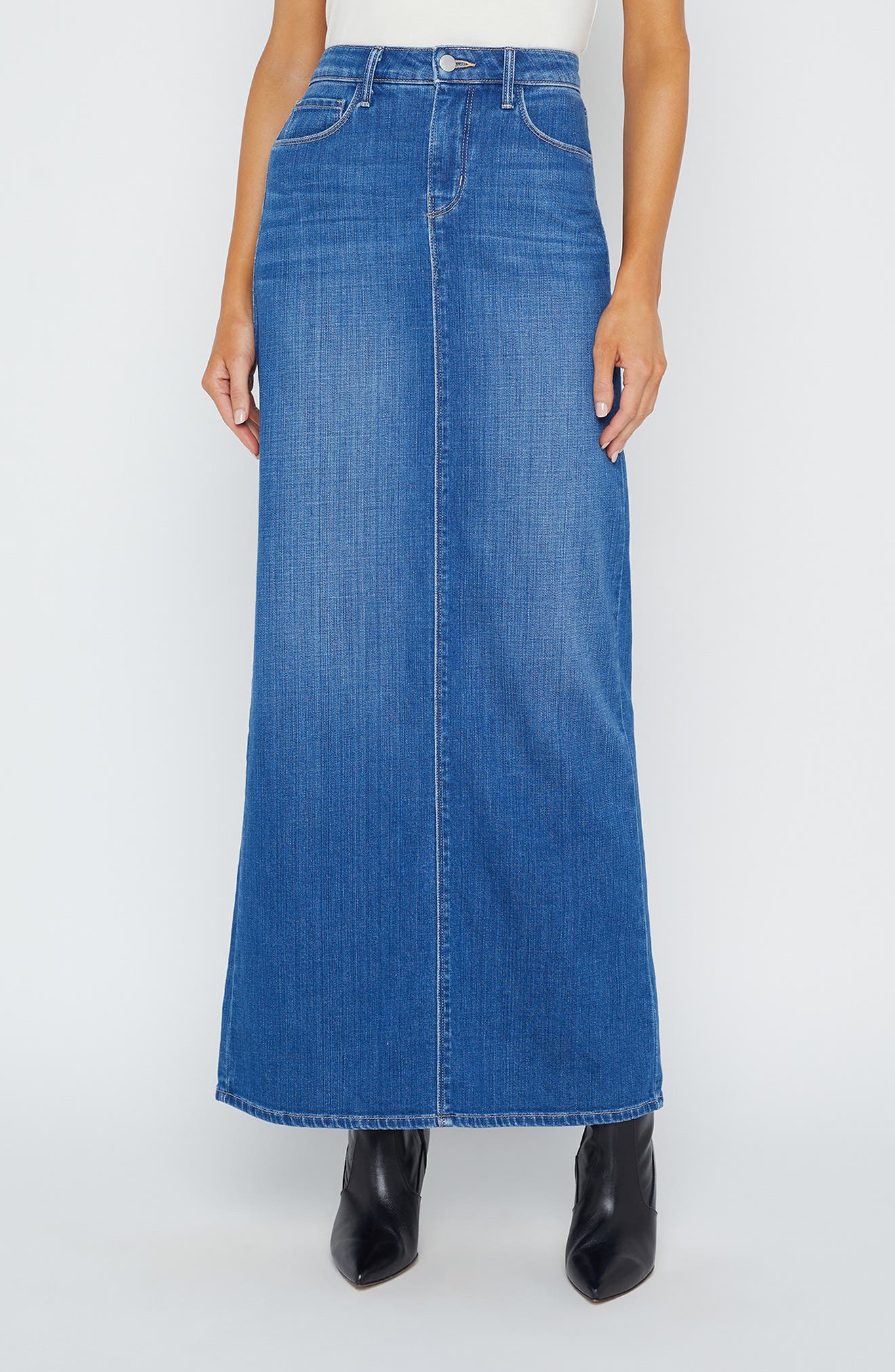 L'AGENCE Miriam Denim Maxi Skirt