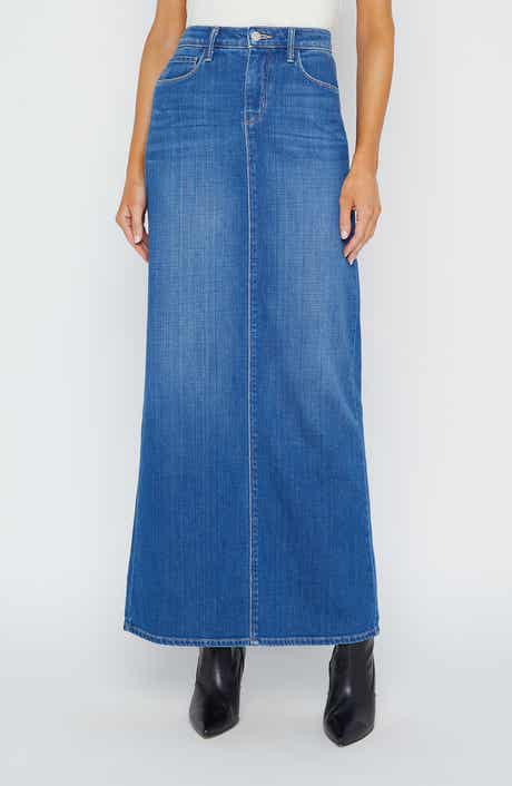 L'AGENCE Miriam Denim Maxi Skirt