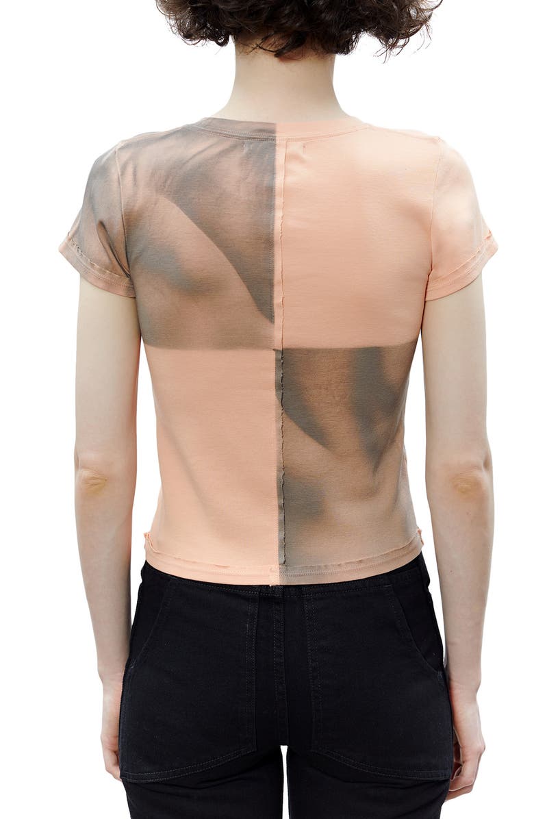 Eckhaus Latta Checkerboard Lapped Seam Baby T-Shirt, Alternate, color,