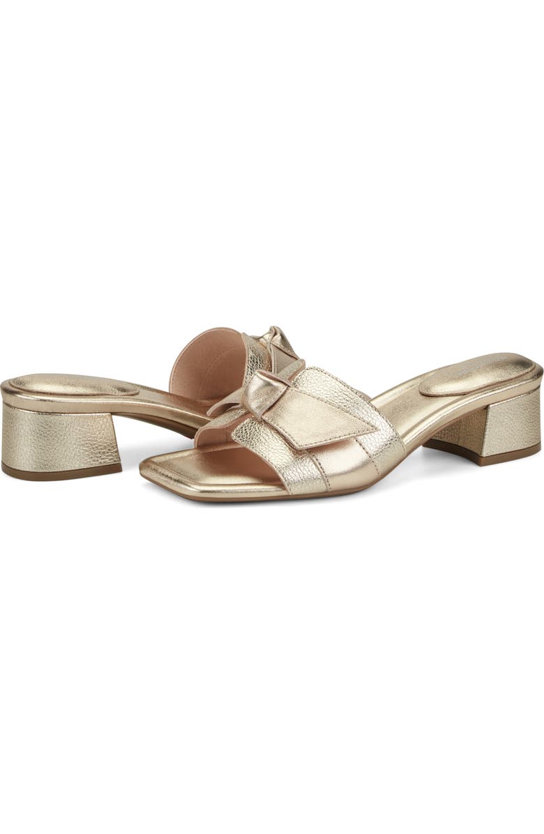 Rockport Carsie Slide Sandal, Alternate, color, Gold Leather