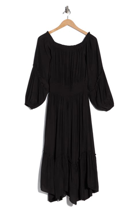Junia Smocked Waist Long Sleeve Maxi Dress
