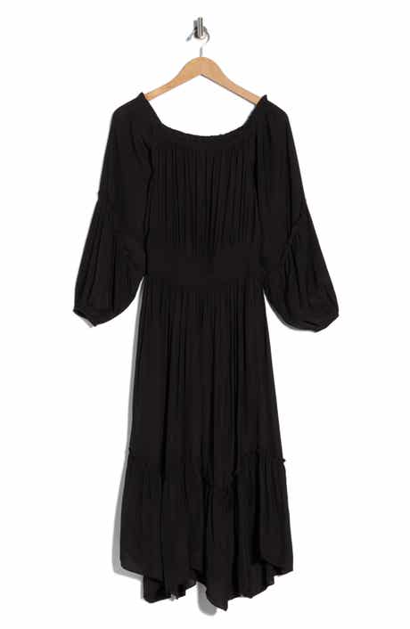 Ramy Brook Junia Smocked Waist Long Sleeve Maxi Dress