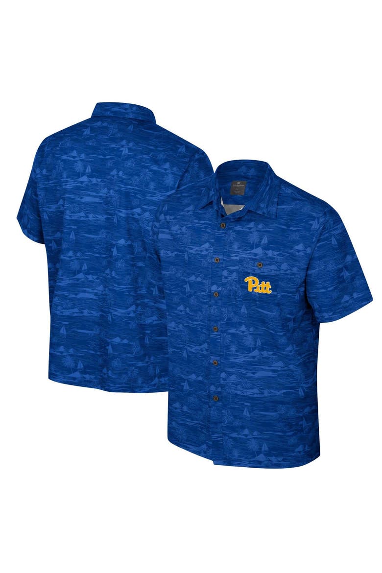 Men's Colosseum Royal Pitt Panthers Ozark Button-Up Shirt, Alternate, color, Royal
