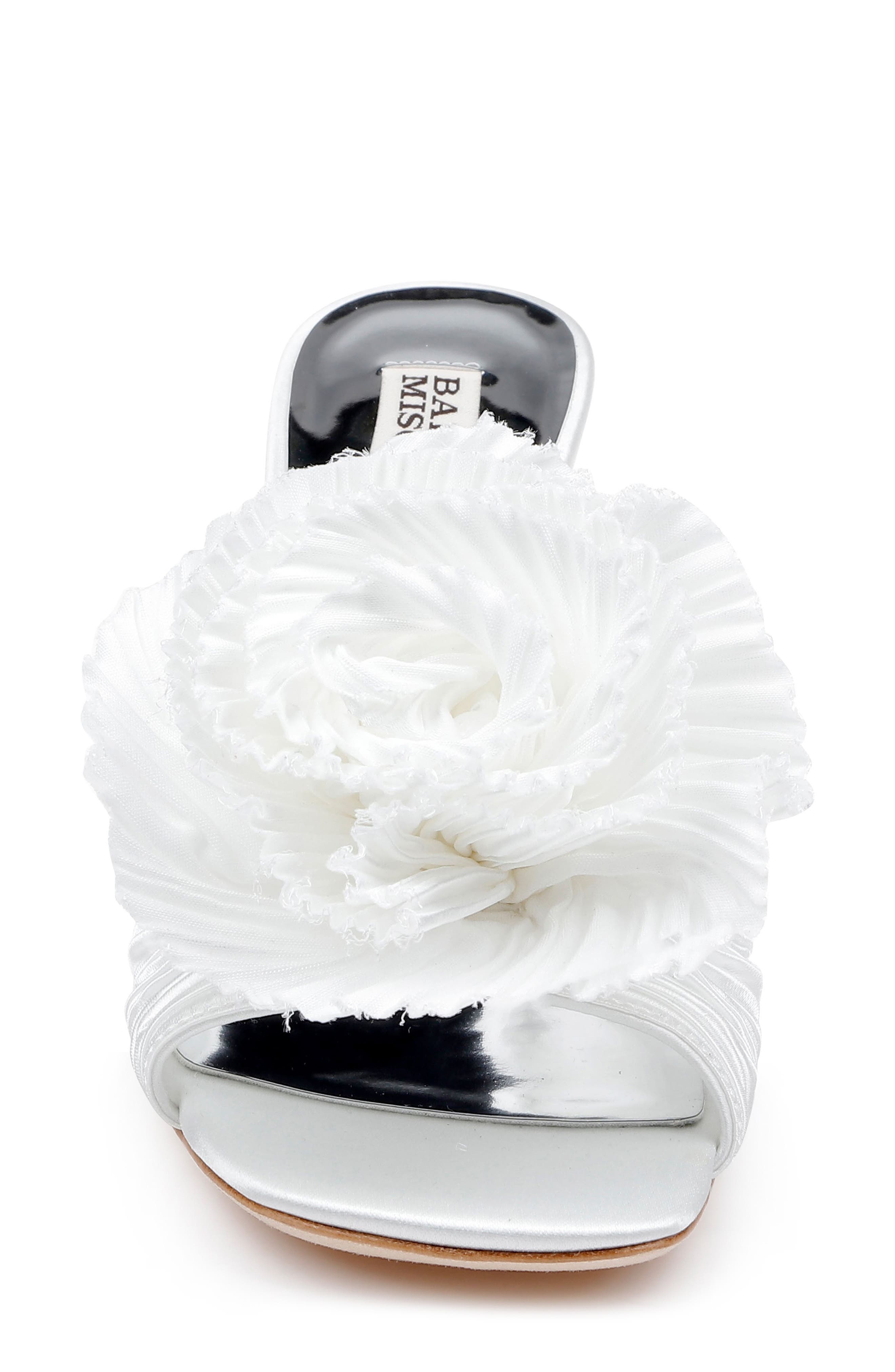 Badgley Mischka Collection Blythe Slide Sandal, Alternate, color, White Satin