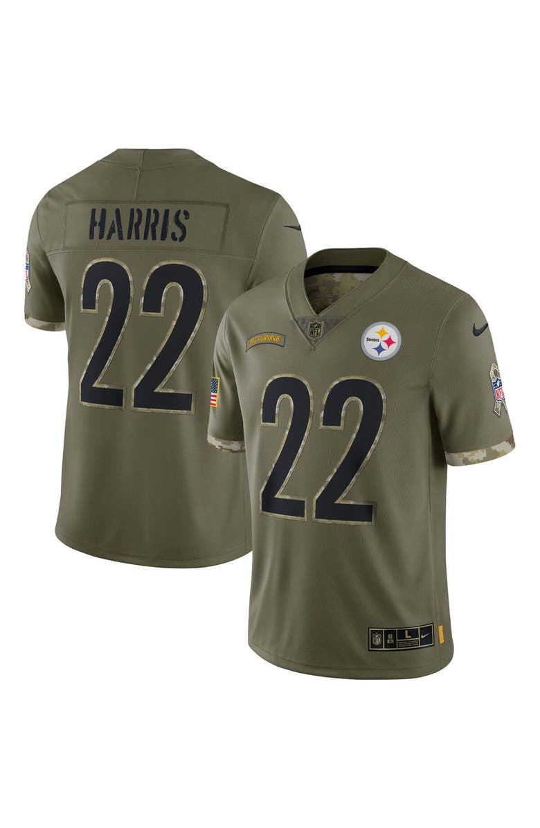 Nike Men's Nike Najee Harris Olive Pittsburgh Steelers 2022 Salute To Service Limited Jersey, Main, color,