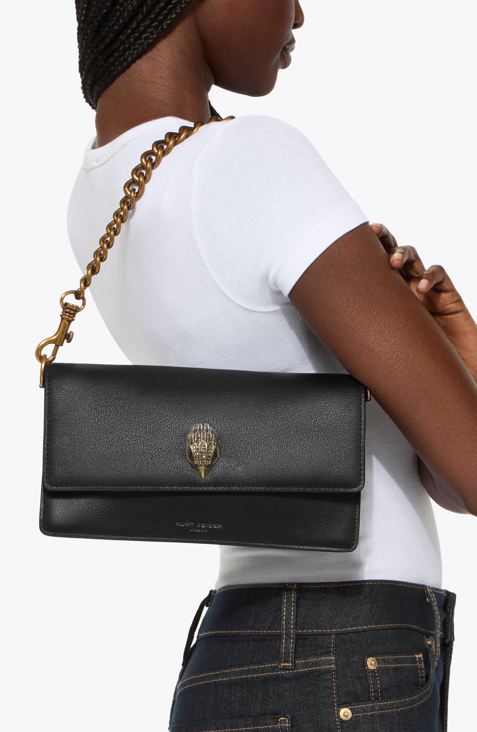 Shoreditch Soft Leather Shoulder Bag, Alternate, color, BLACK
