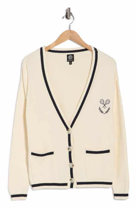 Bobeau Varsity Cotton Cardigan