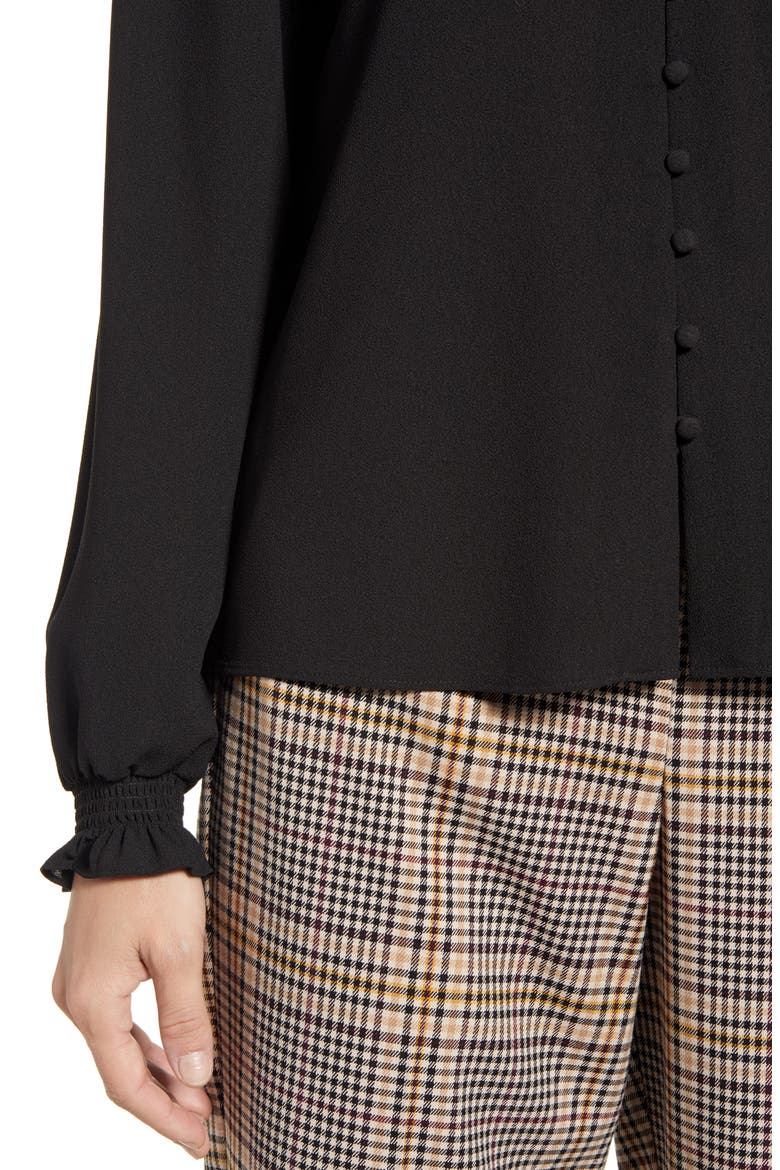 Button Front Blouse, Alternate, color, RICH BLACK