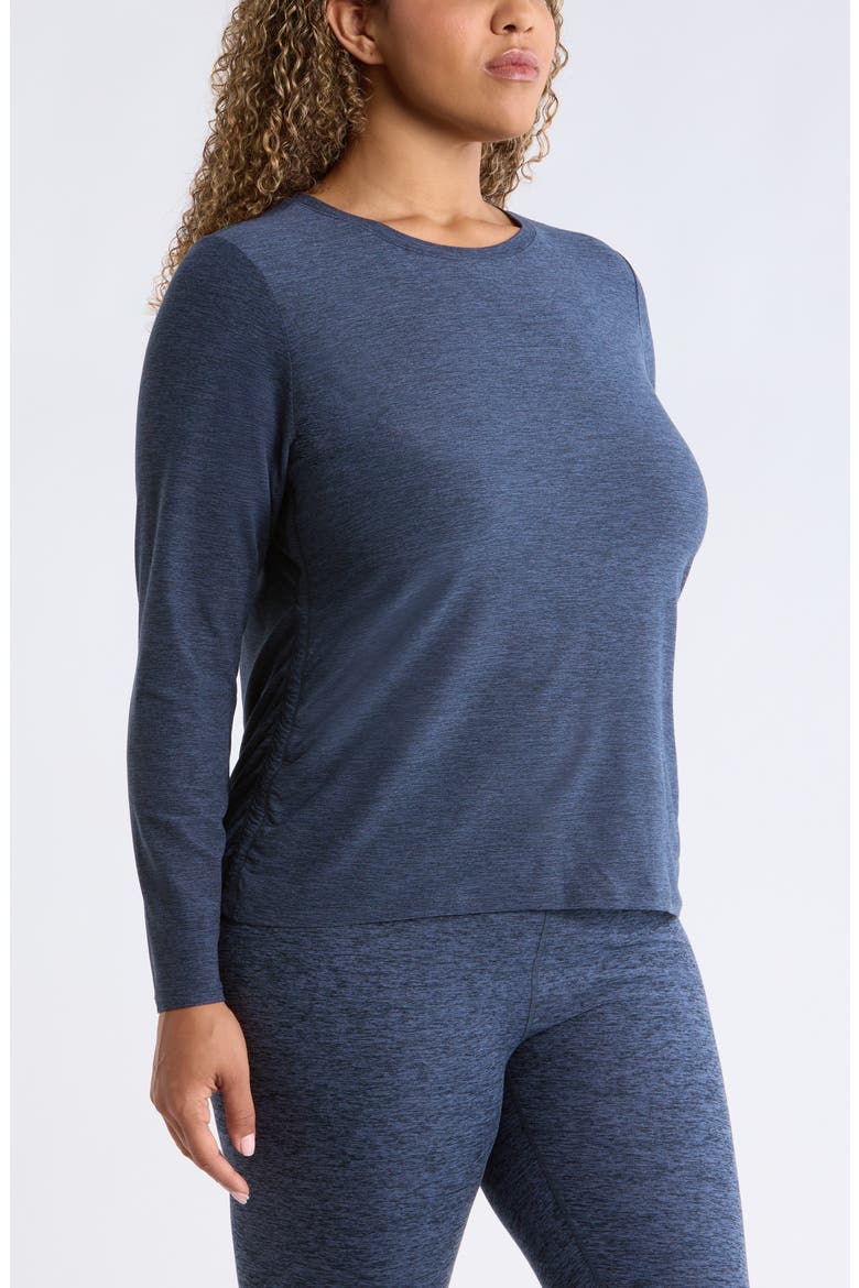 Restore Soft Ruched Long Sleeve T-Shirt, Alternate, color, NAVY ARMADA MELANGE