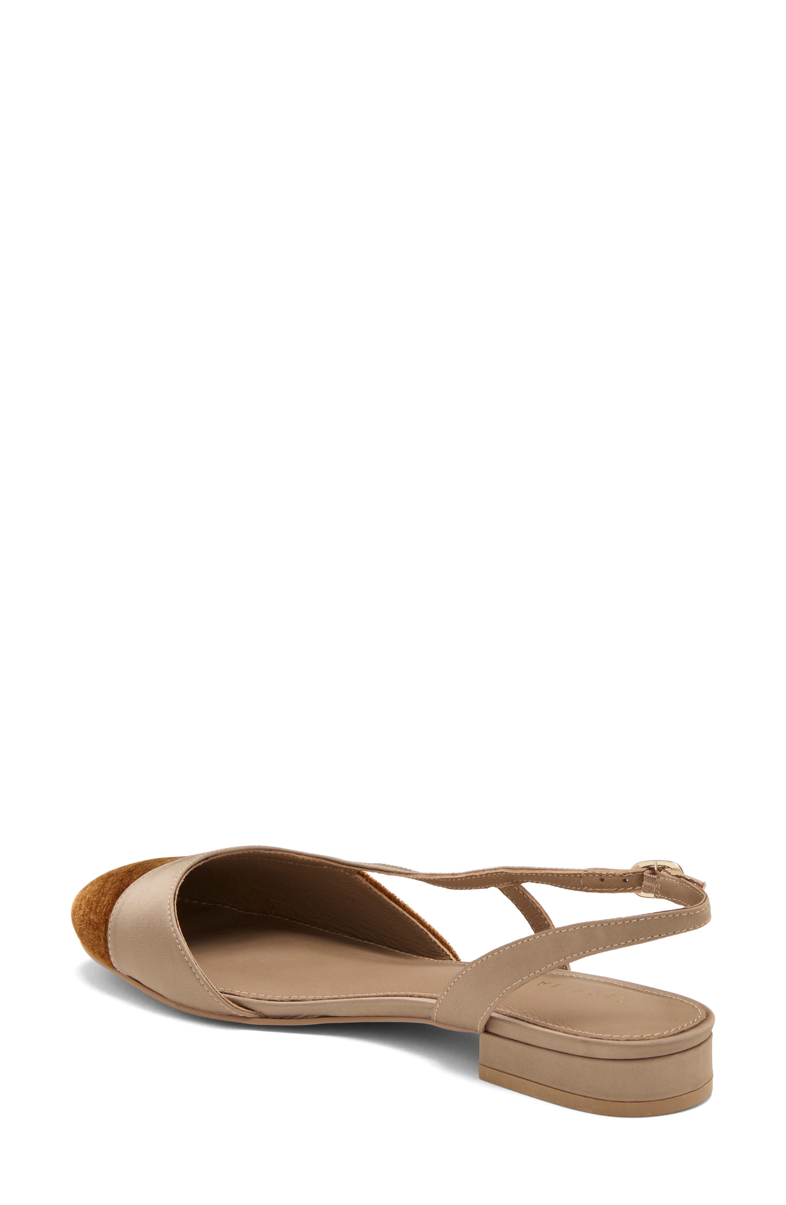 Heidi Slingback Half d'Orsay Flat, Alternate, color, CAFE