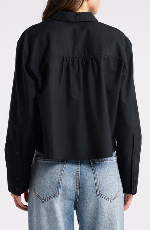 Treasure & Bond Boxy Oxford Button-up Shirt In Black