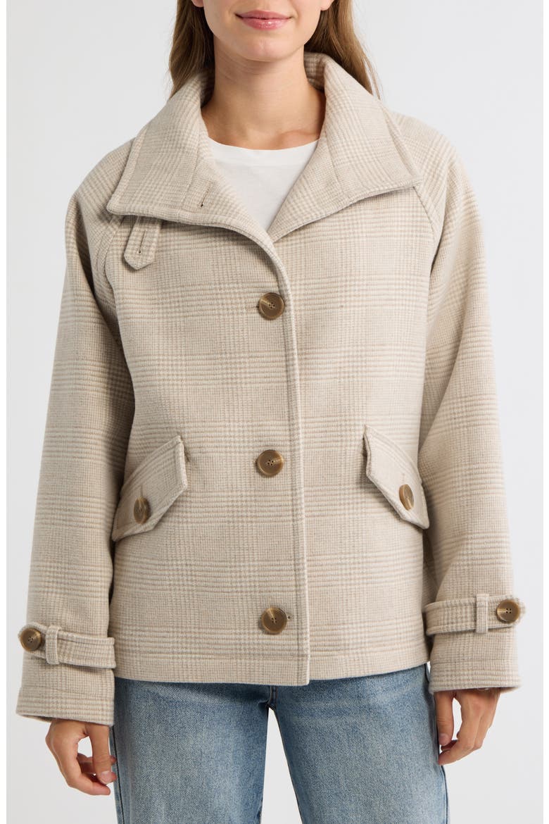 Plaid Wool Blend Jacket, Alternate, color, TAN CLASSIC PLAID